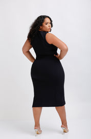 Plus-Size Ribbed Midi Dress